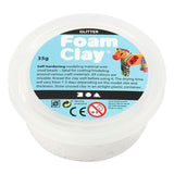 Creativ company foam clay glitter white - 35gr.