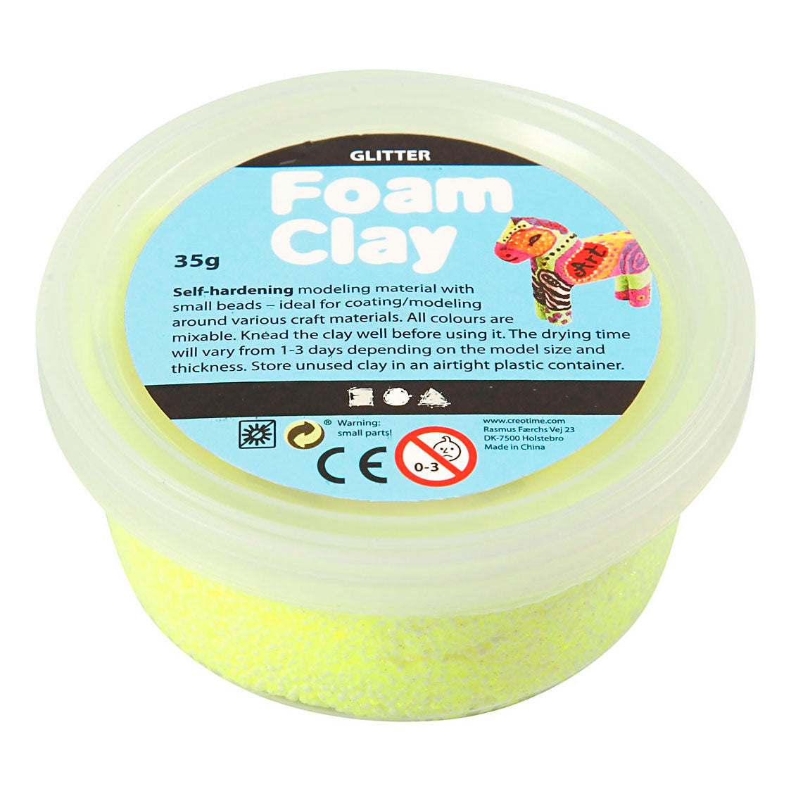 Creativ kompanija https: www.cchobby.nl foam-clayr-glitter-yellow-35-gr-1-doosje