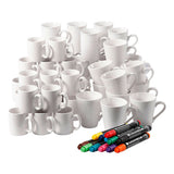 Group set of painting mugs, h: 7-10 cm, white, 1 set