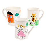 Group set of painting mugs, h: 7-10 cm, white, 1 set