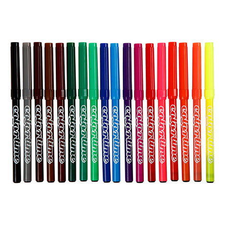 Marcadores Colortime, largura de linha 2 mm, várias cores, 18 peças, 1 caixa