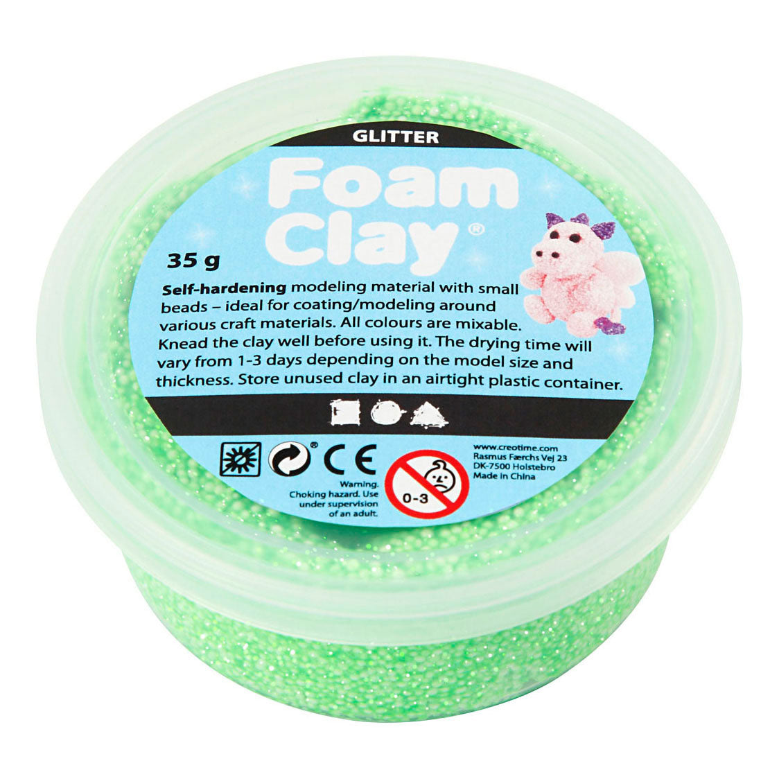 Creativ company https: www.cchobby.nl foam-clayr-glitter-green-35-gr-1-doosje