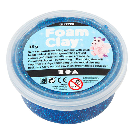 Foam clay®, bleščice, modra, 35 gr 1 škatla