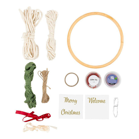 Creativ company https: www.ccobby.nl hobbyset-macrame-vianočný veniec-mach zelený-vianočný červeno-biely-1-doos
