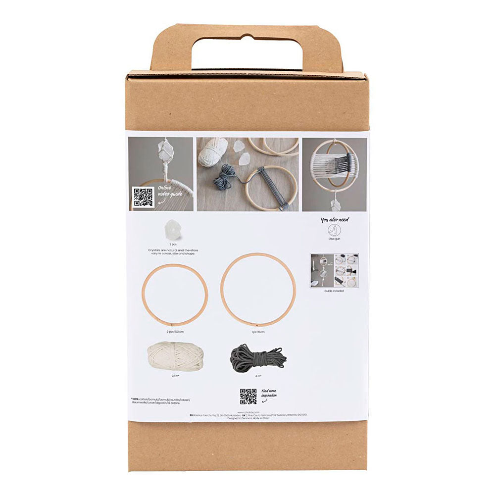 Creativ company hobby set macramé, mobile, gray, off white, 1 box