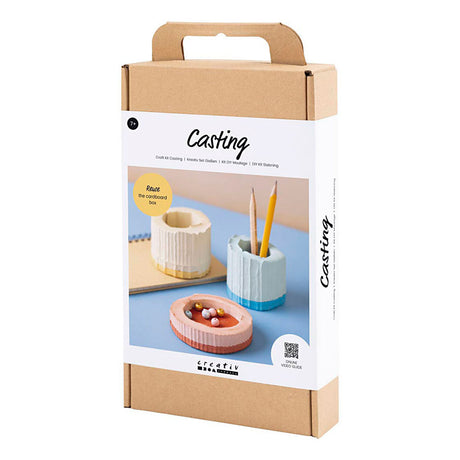 Creativ firma hobbysett støping, containere, blå, rød, lys gul, 1 boks
