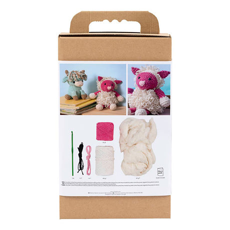 Creativ Company Hobby-Set Amigurumi, Schaf, rosa, gebrochenes Weiß, 1 Box