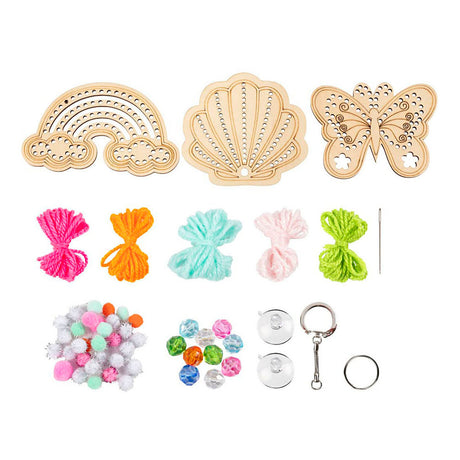 Société créative https : www.cchobby.nl mini-hobbyset-embroidery-butterfly-shell-rainbow-various-colors-1-box