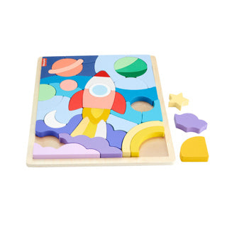 Fisher-price dřevěný prostorový puzzle puzzle - tvar puzzle