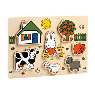 Miffy träpussel, formpussel - pedagogiska leksaker junior - småbarn, förskolebarn - från 1 år - bambolino leksaker presenttips