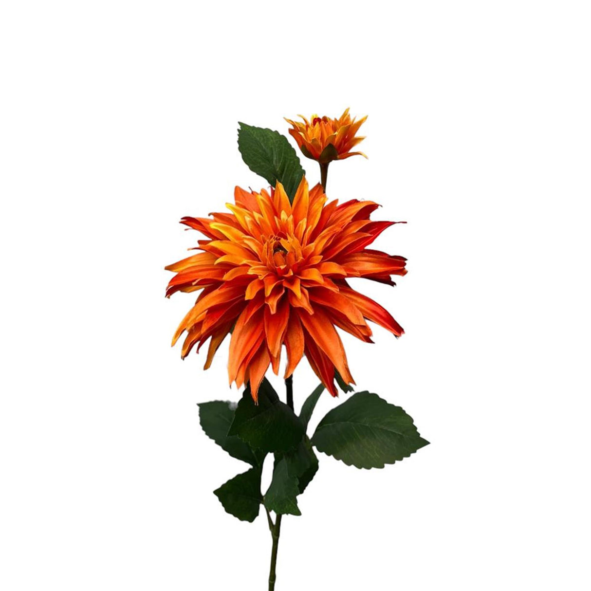 Roberts collection artificial flower dahlia + bud 74cm orange