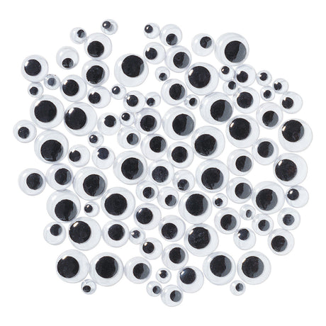 Wiggle Eyes - Black, 100 pcs.