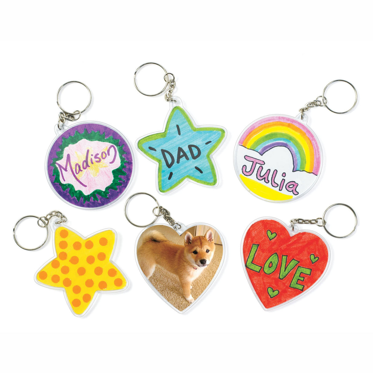 Colorations Make your own key ring, set of 12