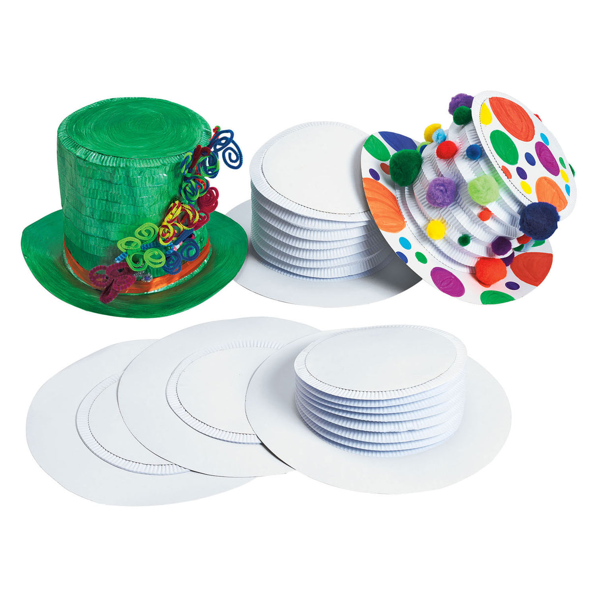 Colorations - Make and Decorate Your Own White Top Hat, Set of 12