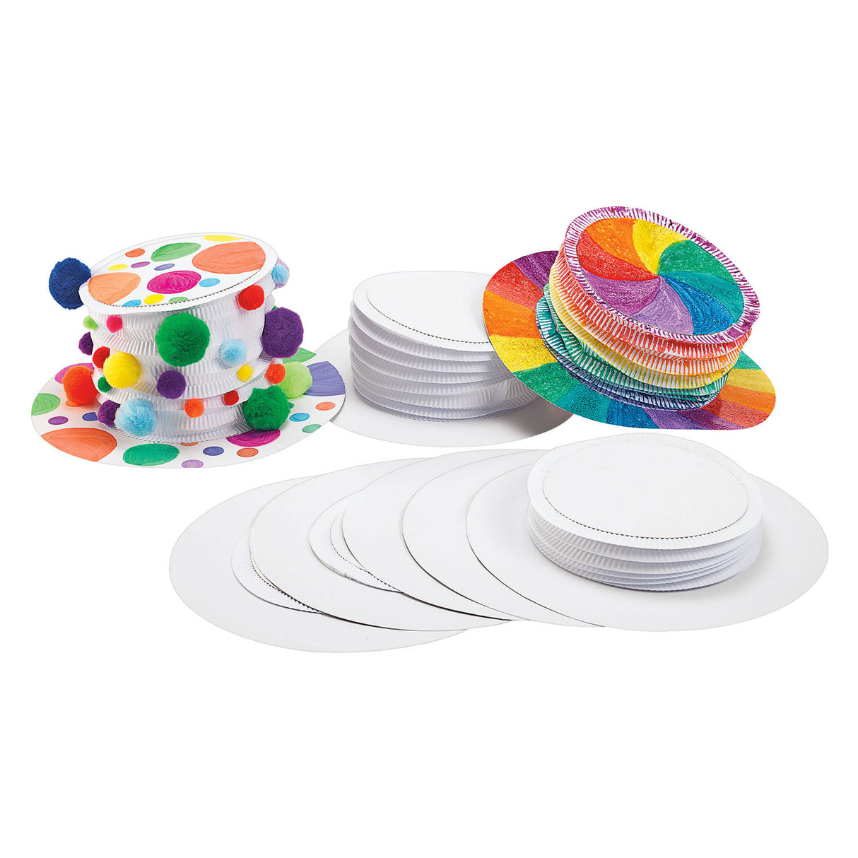 Colorations Make and Decorate your own Hoedtop White, Set of 12