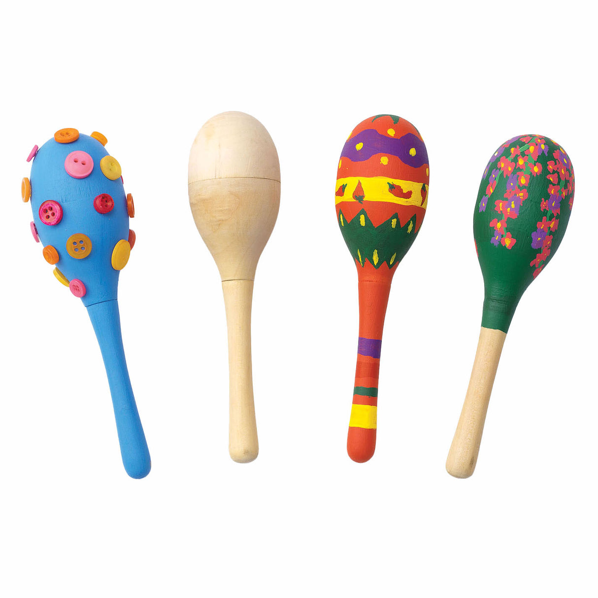 Colorations Decorate your own wooden Maracas, set of 12