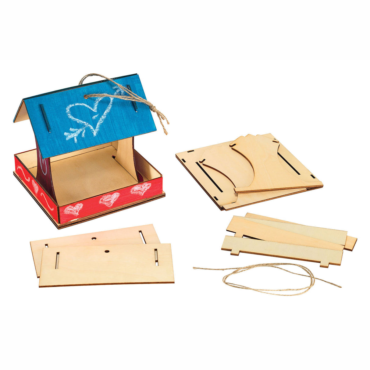 Colorations - Make Your Own Wooden Bird Feeder, Set of 6