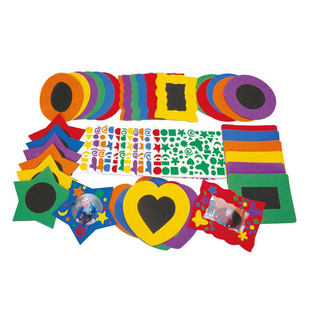Colorations foam photo frames with self-adhesive foam stickers, 36 pieces