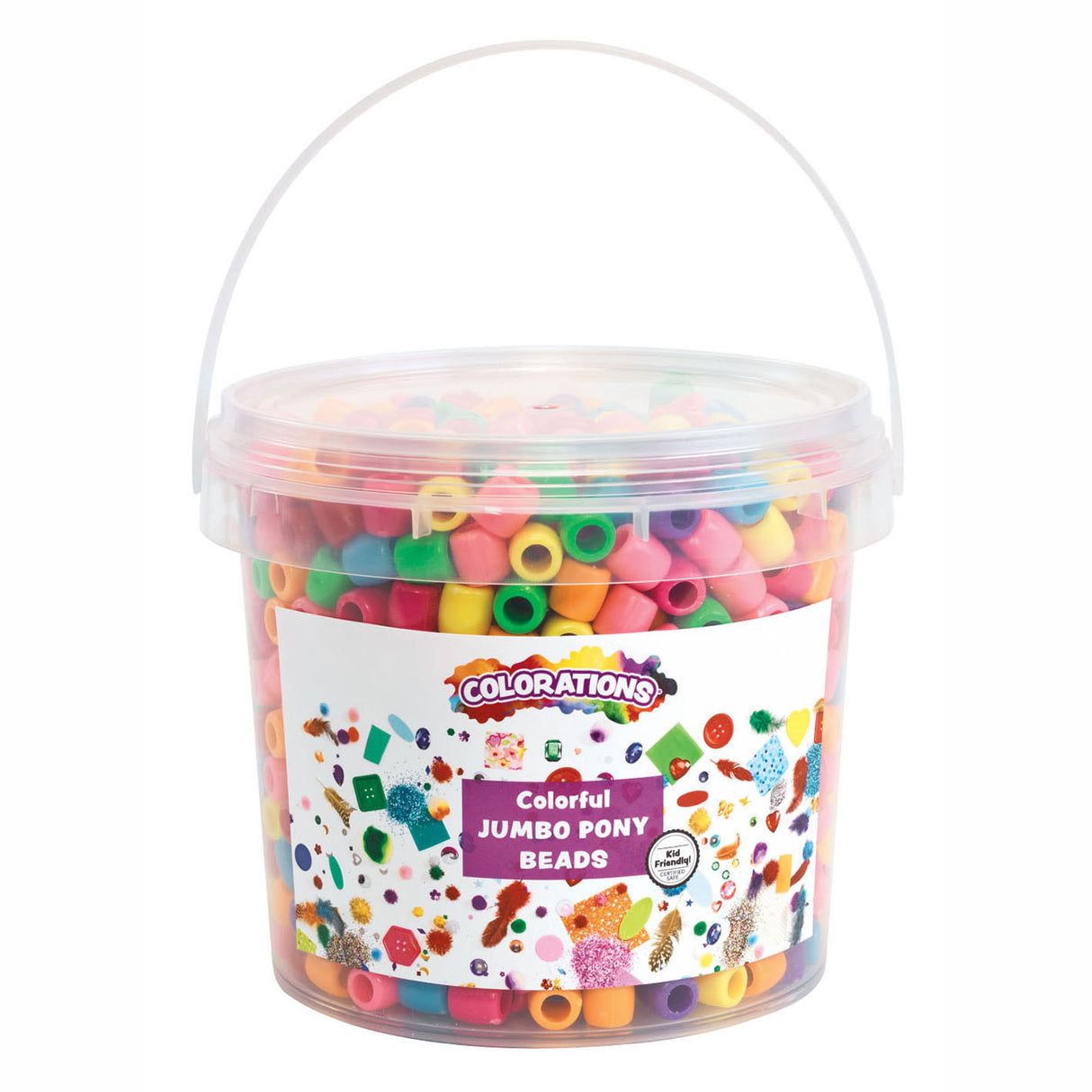 Farginger - fargede store perler perler i Emmer, 680 gram