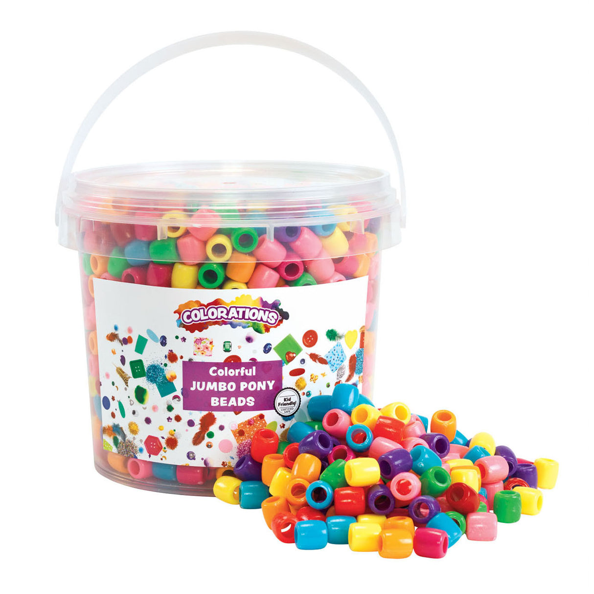 Farginger - fargede store perler perler i Emmer, 680 gram