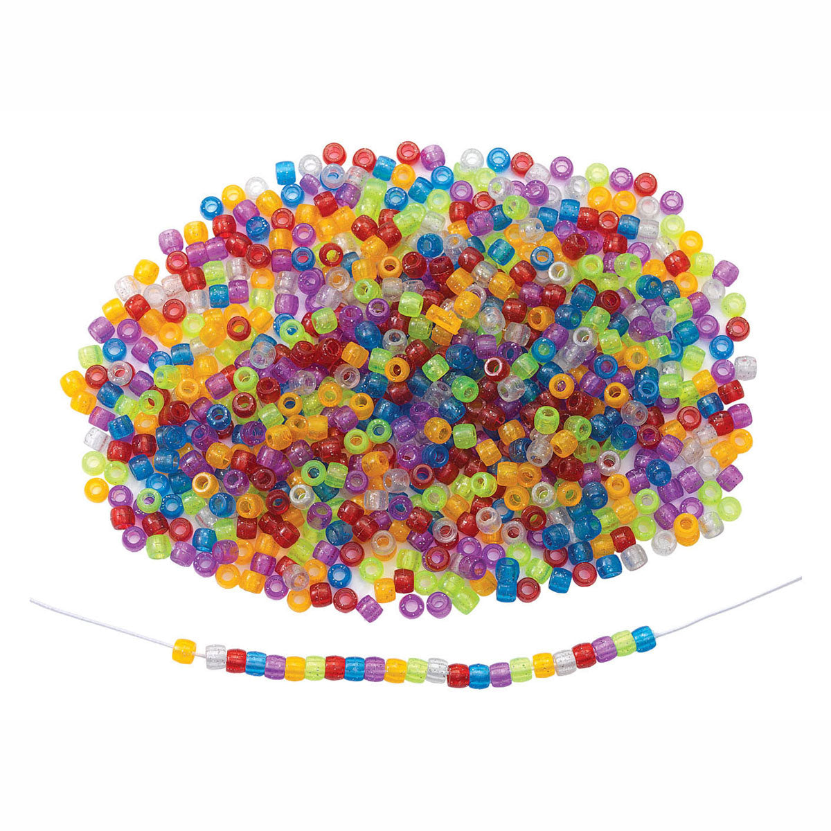 Colorratesch glitterter threading Beads Faarf an der Täsch, 453 Gramm