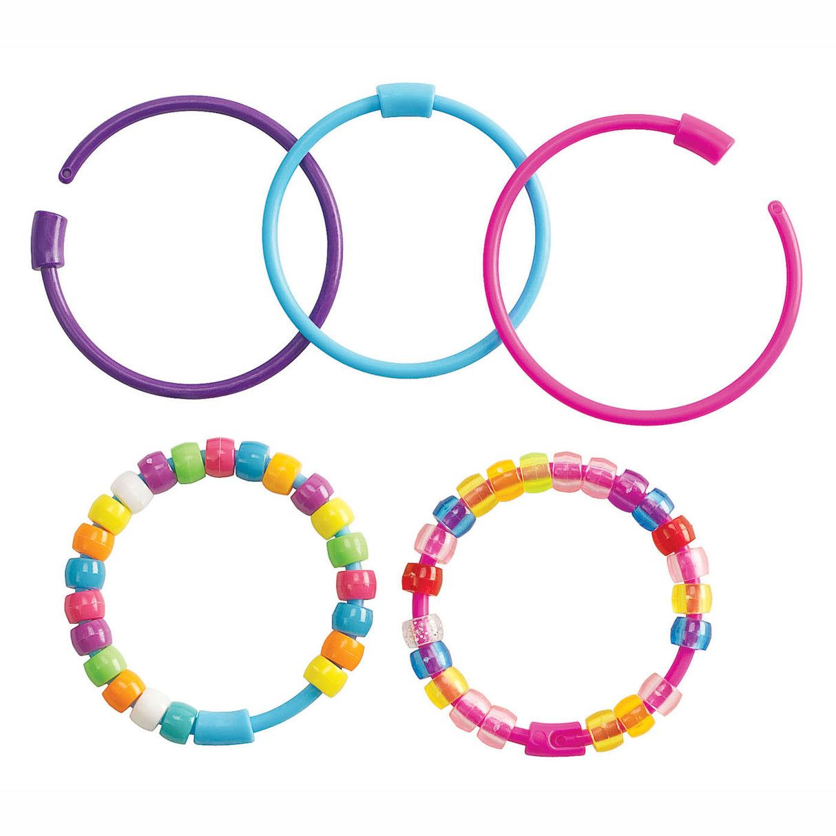 Coloratiounen Perlen Perlen Perlen Braceleten mat Schluss, set 2 $