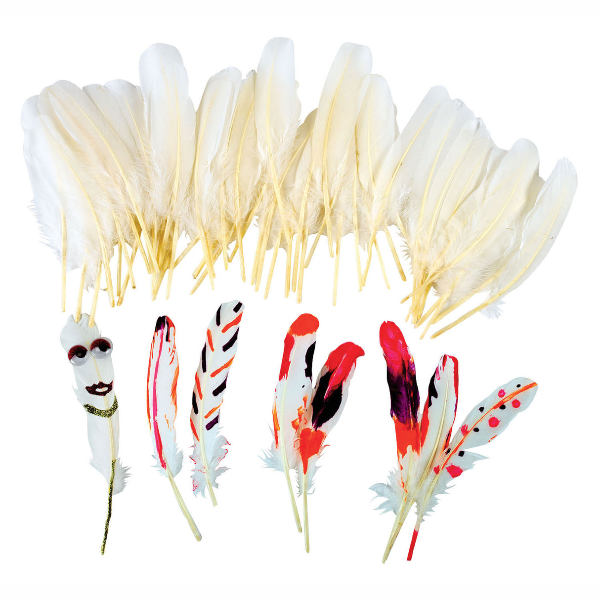 Colorations Natural White Feathers, 48st.