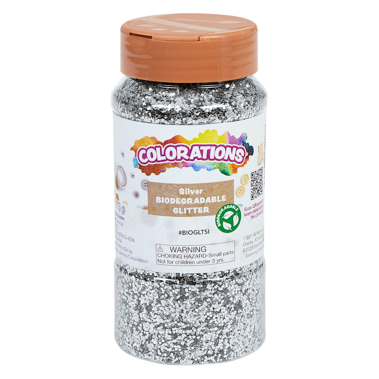 Colorations - organic degradable glitter - Silver, 113 grams