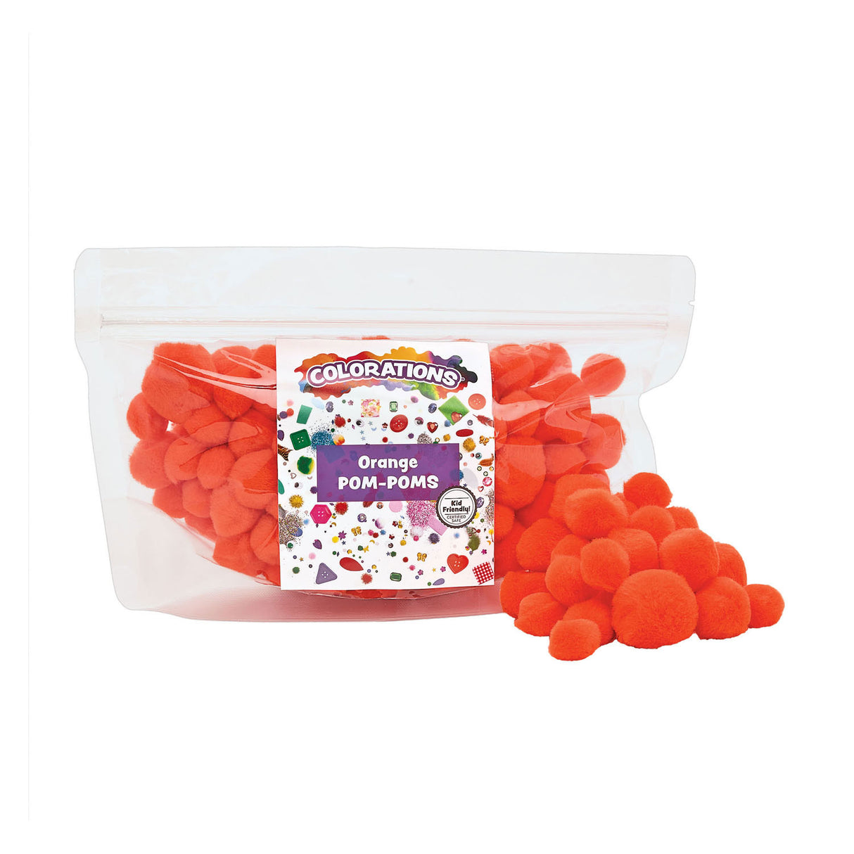 Obarvane pom poms oranje, 100..