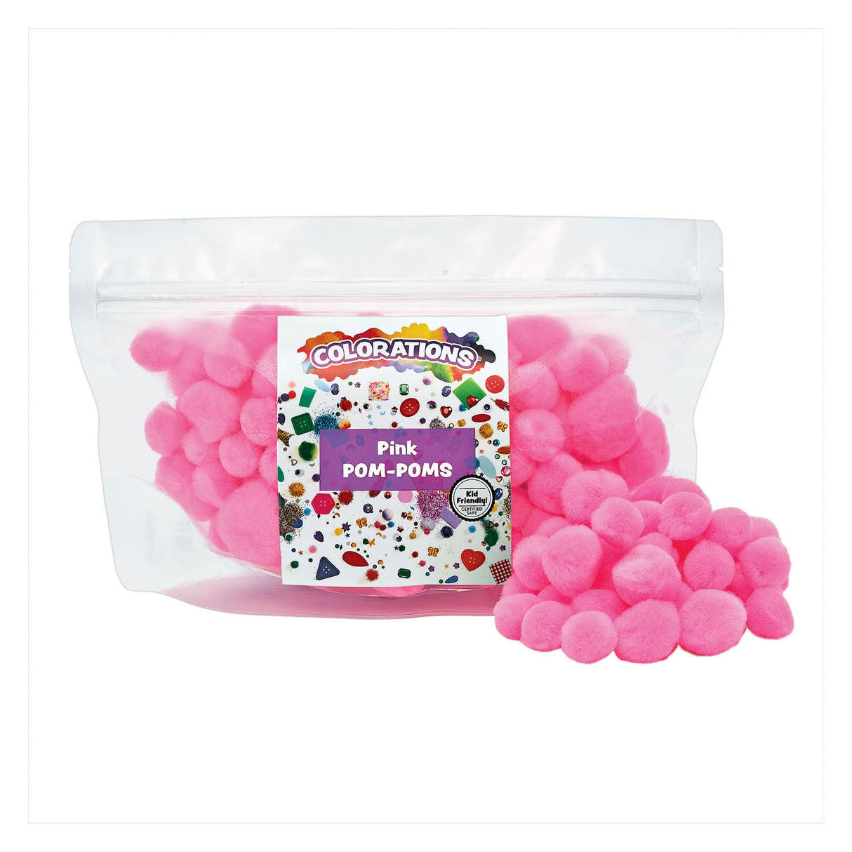 Fargelegger pom poms rosa, 100.