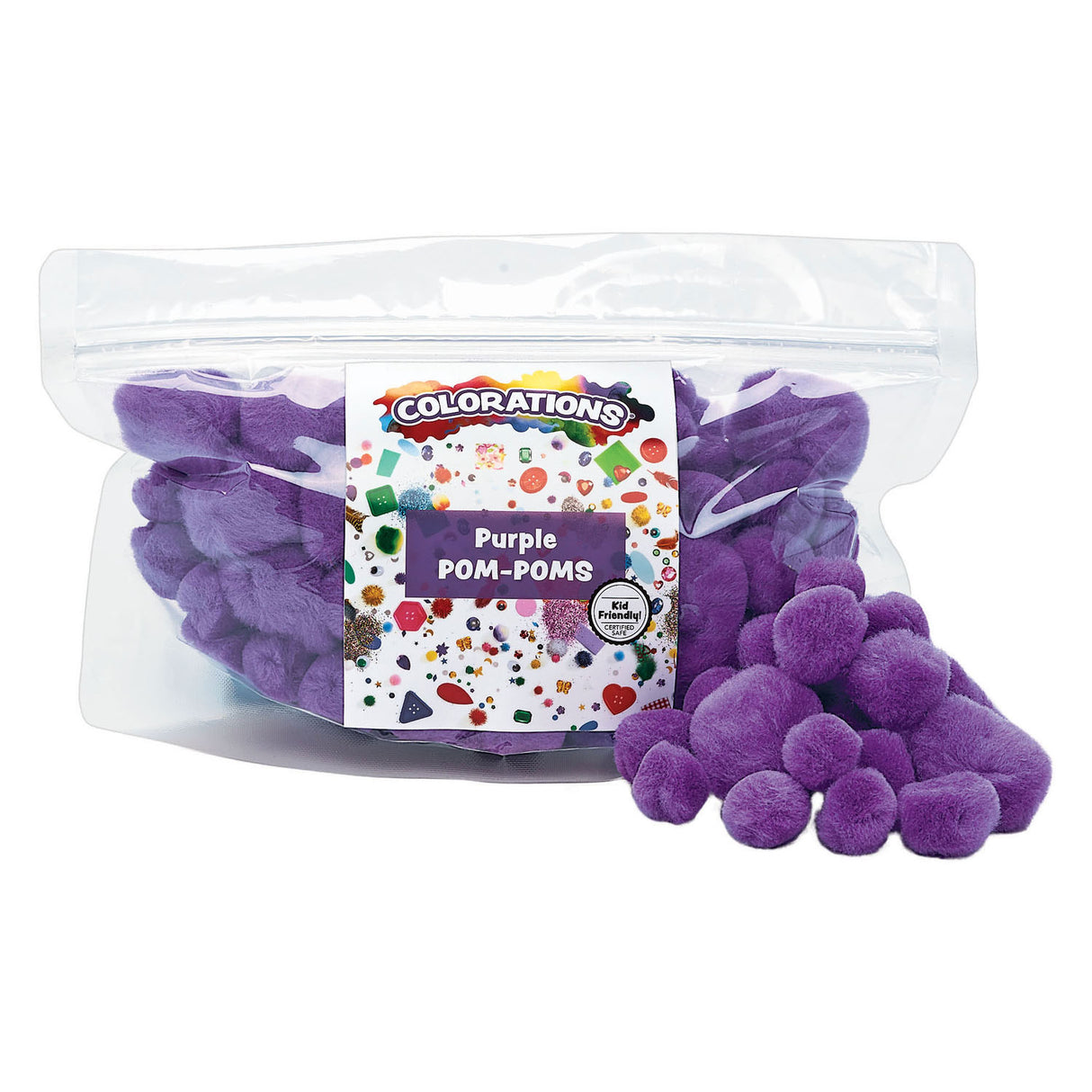 Colorations Pom Poms Purple, 100th.