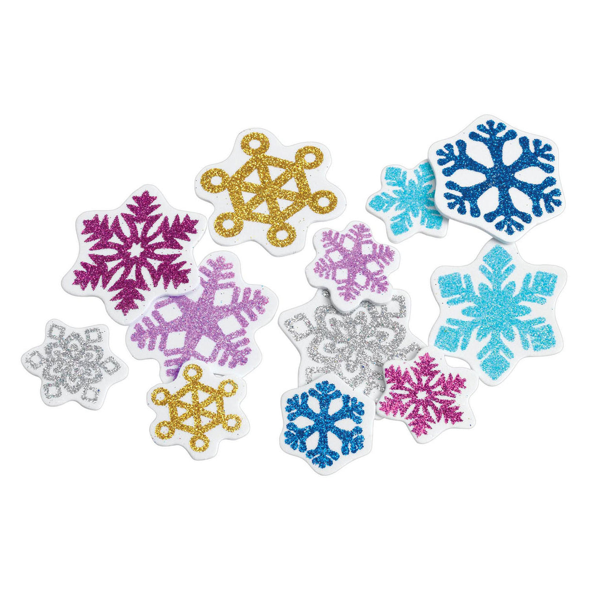 Colorations - Glitter Foam Snowflakes, 300st.