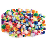 Colorations Regenboog Gestreepte Pom Poms, 180st.