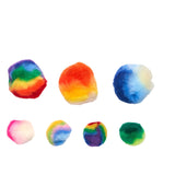 Colorations Regenboog Gestreepte Pom Poms, 180st.