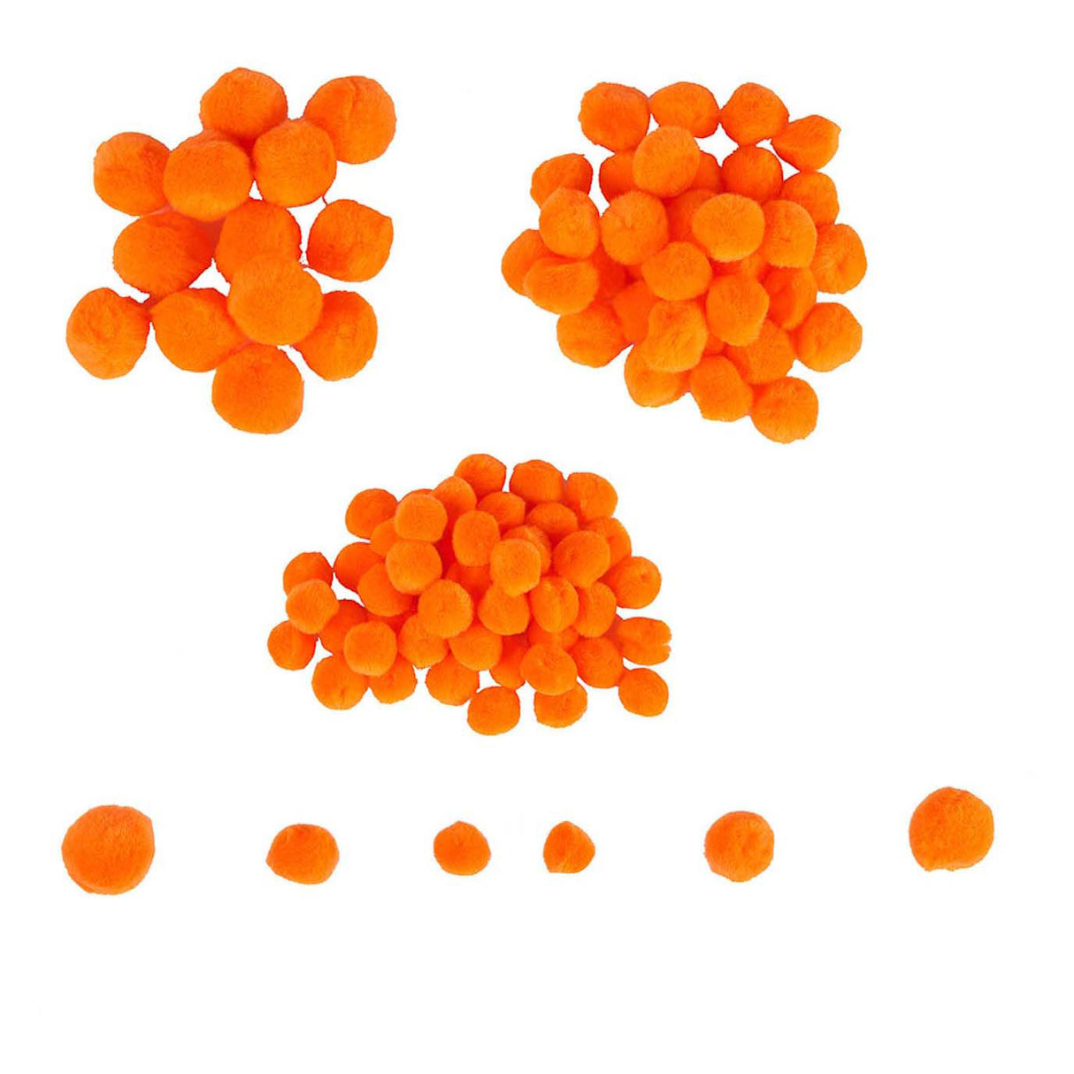 Colorations - mini pompoms orange, 100 pcs.