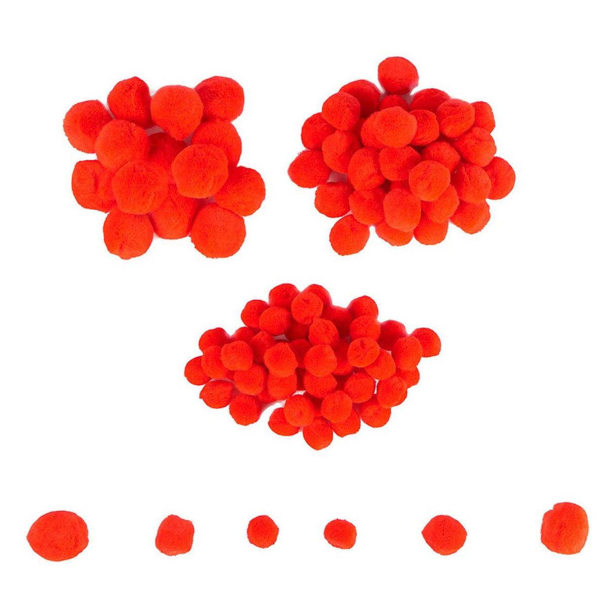 Colorations - mini pompoms red, 100 pcs.