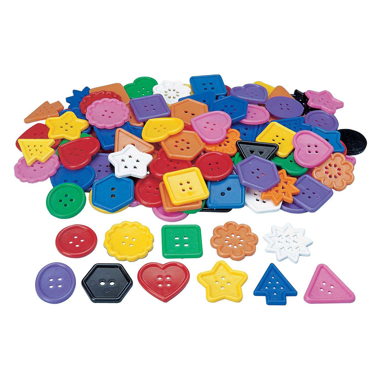 Farger - veldig store, lyse knapper, 450 gram