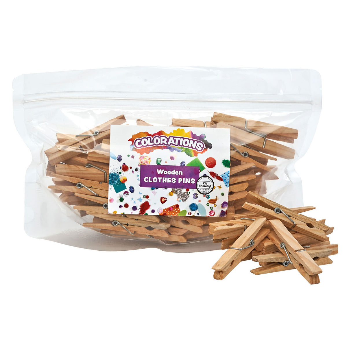 Colorations - wooden clothespins - 48 pc.