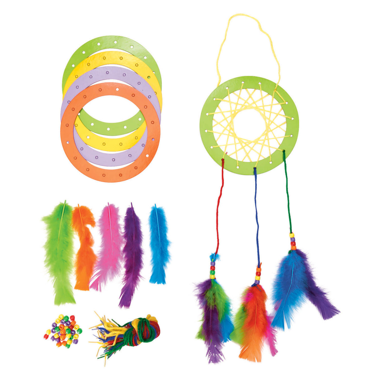Colorations - Craft Kit Colorful Dreamcatchers - Set of 12