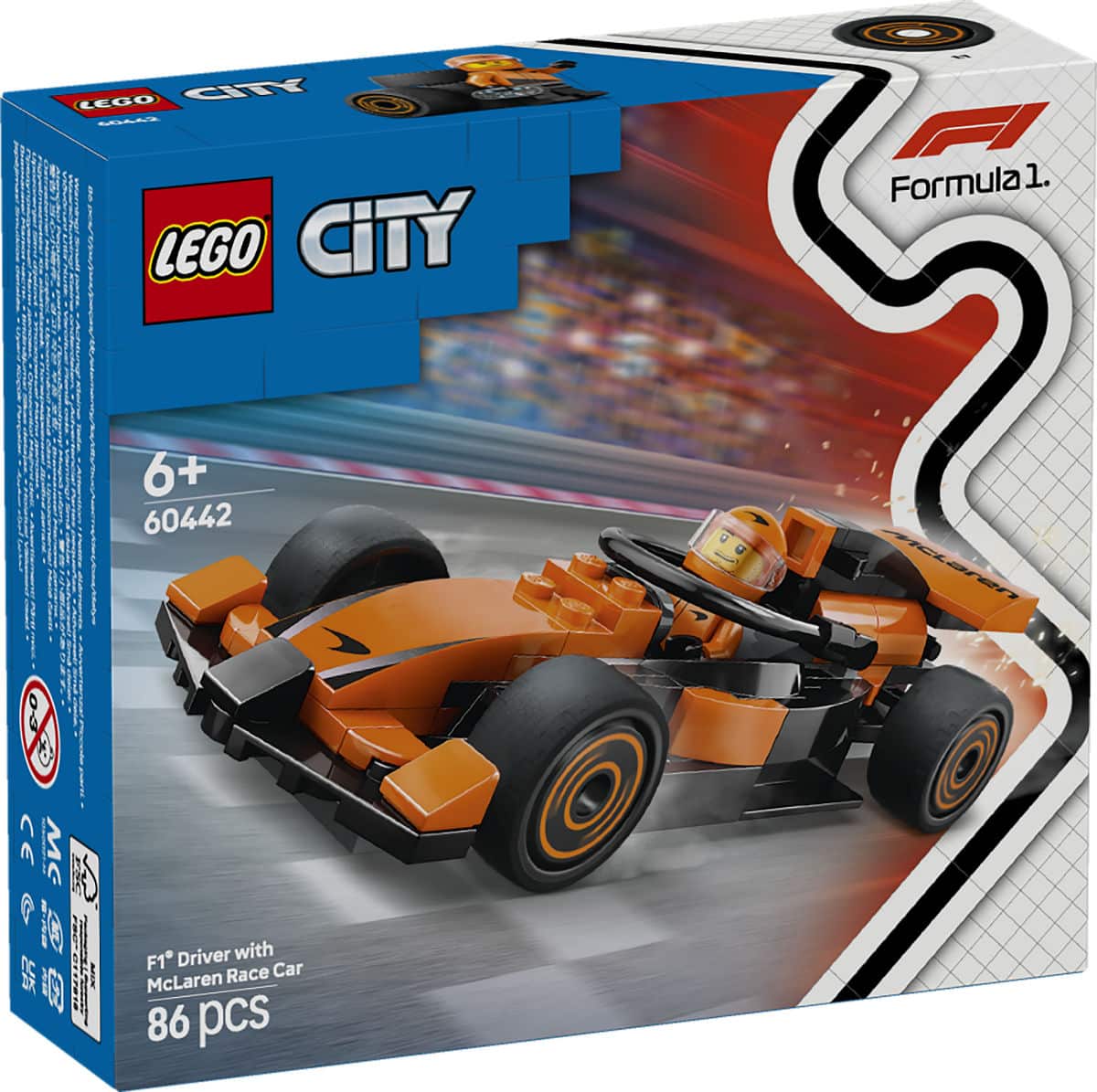 Lego City F1 con Mc Laren Racing Car con conductor - 60442