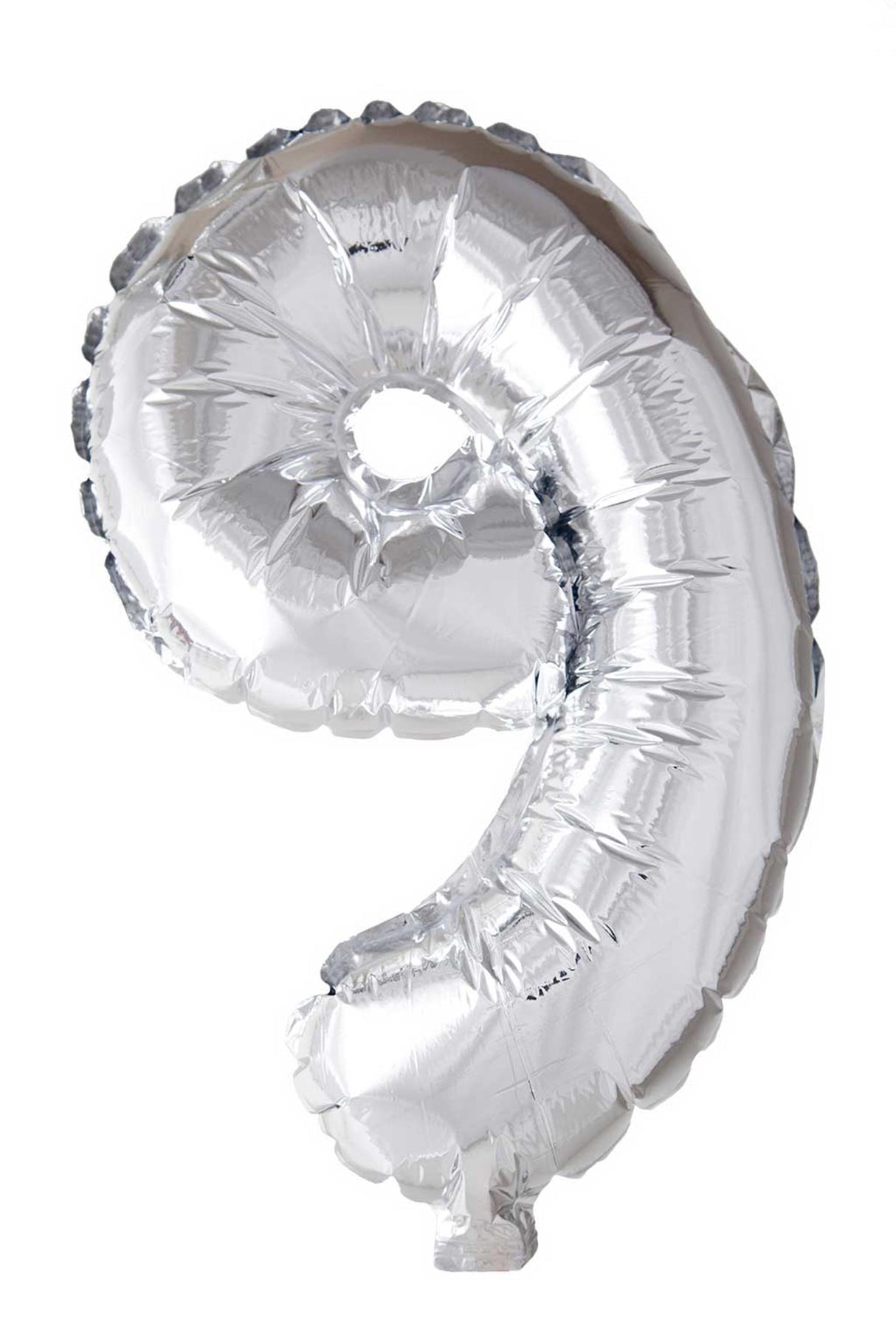 Globos foil balloon number '9' silver 40cm