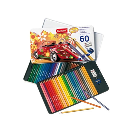 Crayons de couleur Bruynzeel 60 pièces + taille-gomme