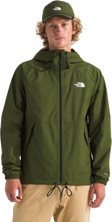 The north face m antora rain hoodie heren outdoorjas - woodland groen
