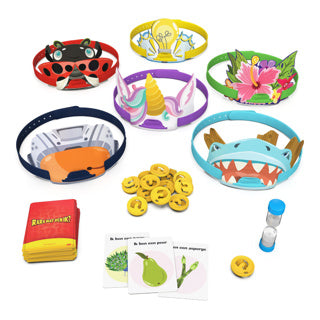 Spin master games rara o que eu sou? hedbanz 3ª edição 2025 - novas cartas e bandanas - 2-6 jogadores