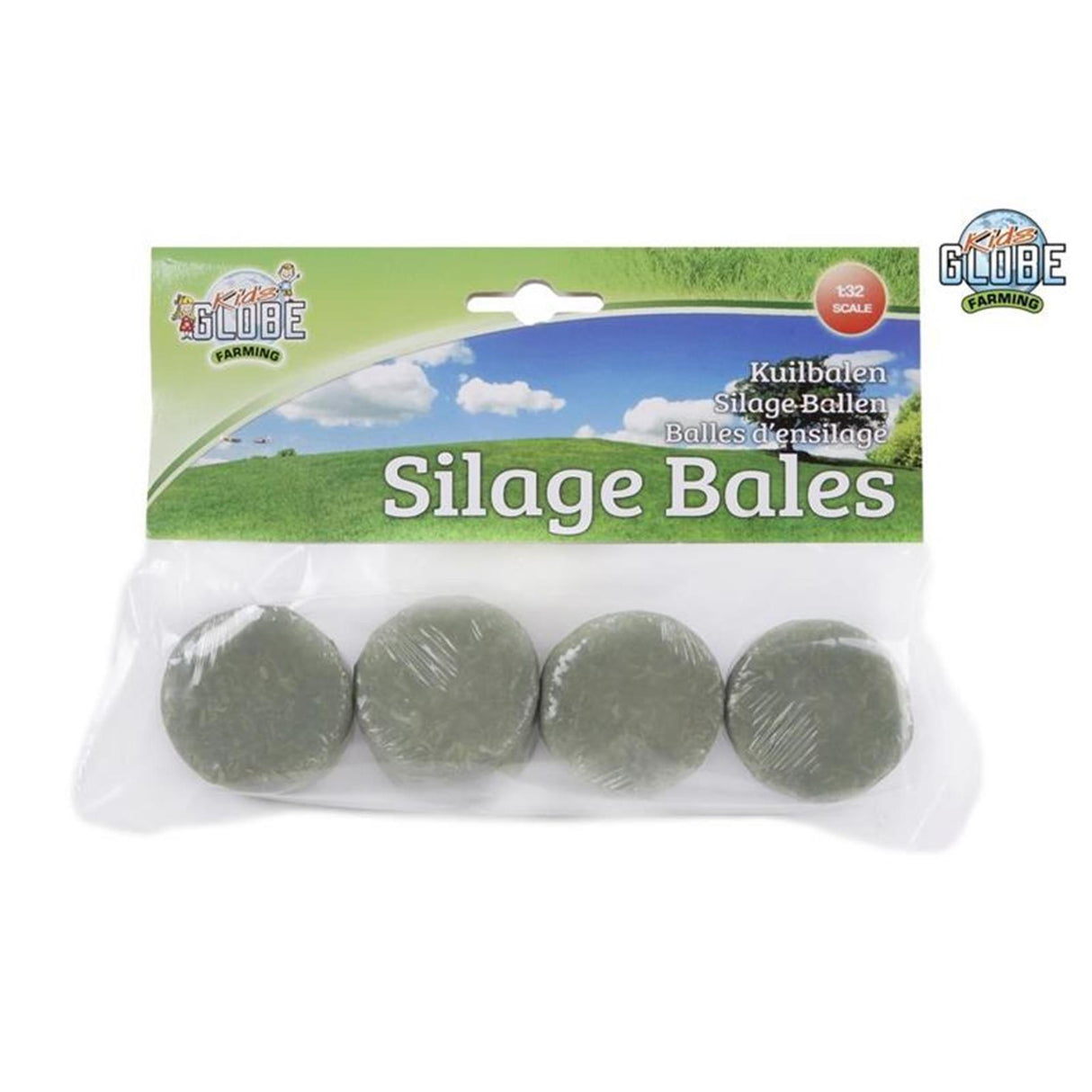 Kids globe round silage bales 4 pieces 1:32