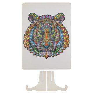 Brandless sans marque wooden puzzle with tiger figure - 130 pieces