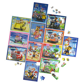 Spinmaster puzzle pack Paw patrol 12 pack 5x24 dílků, 5x48 dílků, 2x100 dílků