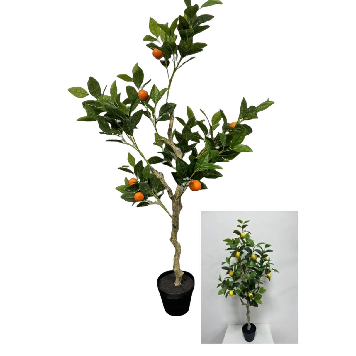 Deco lemon-orange tree h120cm