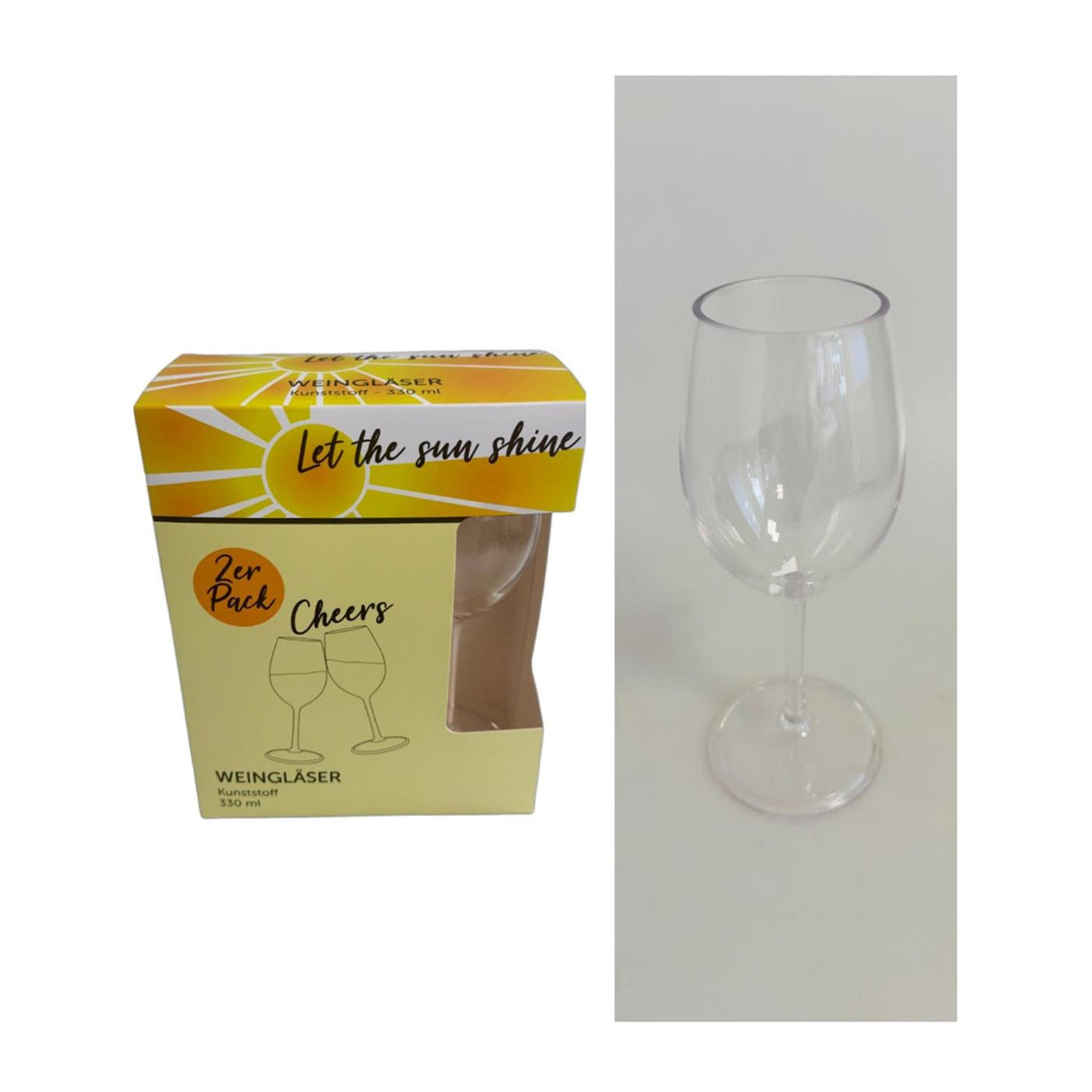 Z1 wine glass set plastic 2-piece 330ml