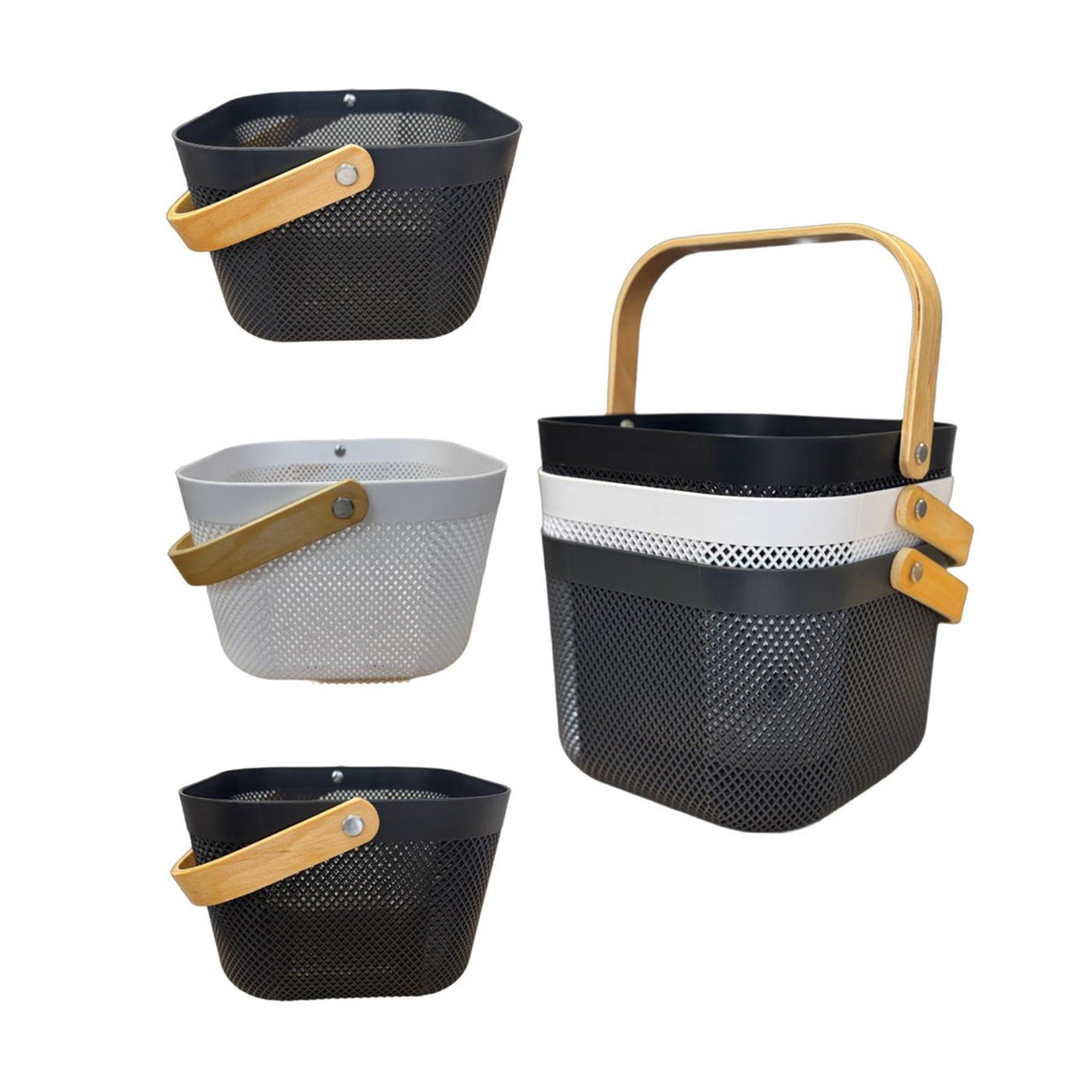 Plastic basket 24.5x24xh17.5cm